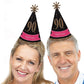Big Dot of Happiness Chic 90th Birthday - Pink, Black and Gold - Cone Happy Birthday Party Hats for Adults - Set of 8 (Standard Size)