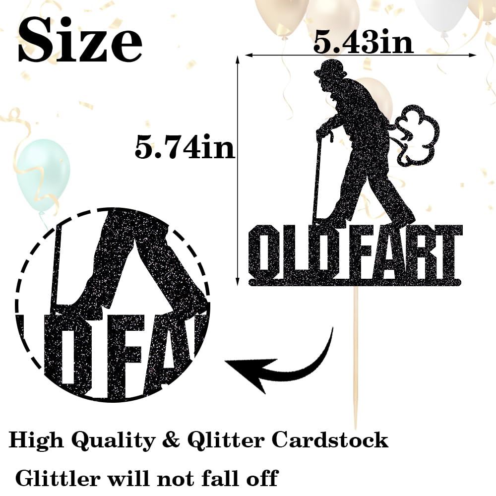 Black flash Old Fart Birthday Cake Topper Humorous old man and old woman Happy birthday cake Topper Funny happy birthday cake decoration is suitable