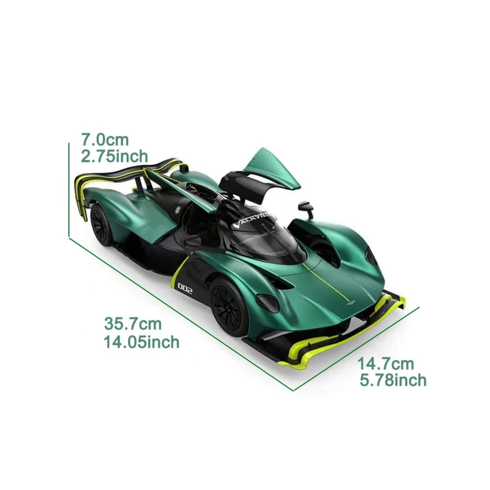 HTLNUZD 2024 RC Model Car 1/14 Remote Control Car Adult for Aston Martin-Valkyrie AMR Pro 600 mAh with Lights Alloy Vehicle Adult Collectible