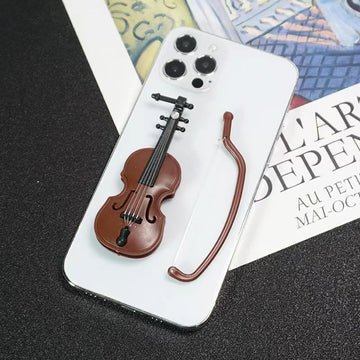 Miniature Violin, Tiny Violin Mini Musical Instrument, Miniature Model Dollhouse, Furniture Crafts Ornament for Dollhouse Fairy Garden Decoration