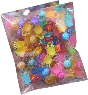 100 Pcs Colorful Mini Resin Animals Turtles Night Glow, Mini Animals Figures, Miniature Things Figurines to Hide, Tiny Turtles for DIY Fairy Garden