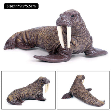 JOKFEICE Walrus Figures - Realistic Animal Figures Pretend Play Toy - Learning Educational Toy Christmas Birthday Gift Cake Topper Teacher Rewards