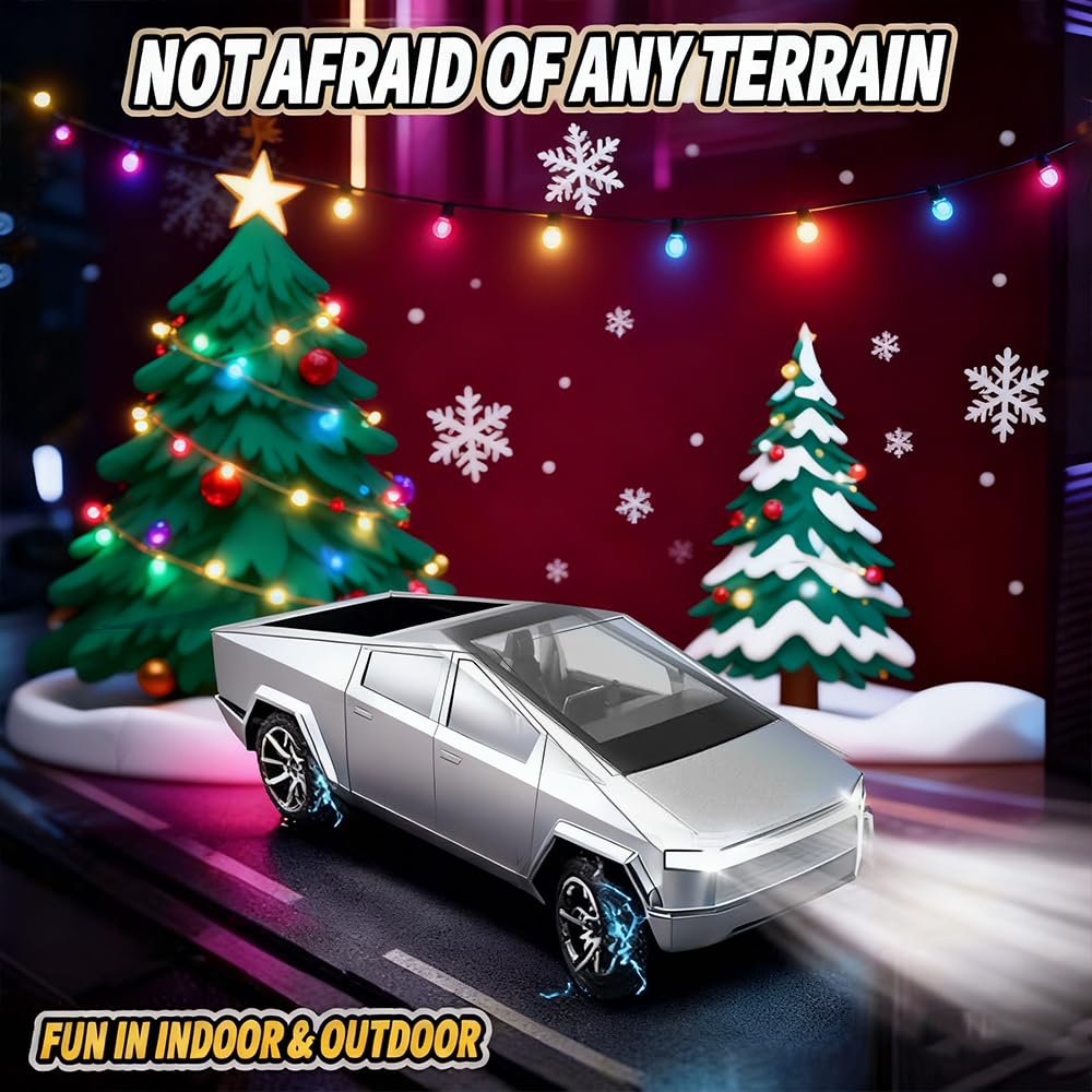 Remote Control Truck Toy CyberCar with Light Effect Truck Toy with 2.4GHz 2WD RC Car, Constant Speed Cruise Function Ideal Charistmas Gift for Kids