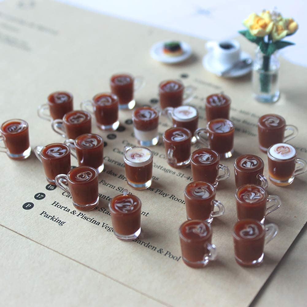 2Pcs Miniature Coffee Cups Model Dollhouse Ornament Dollhouse Decoration Mini Doll House Decor Accessories