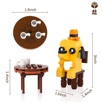 Nubee This is Fine Dog Building Set, Funny Meme Character Building Kit Coffee Fire Cartoon Dog Toys, Cute Puppy Figure MOC Birthday Chirstmas White