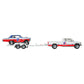 Hot Wheels Team Transport '63 Chevy Nova & '88 Chevy Silverado Die-Cast Vehicle Set, Race Car with Trailer, VP Racing, 1:64 Scale Model