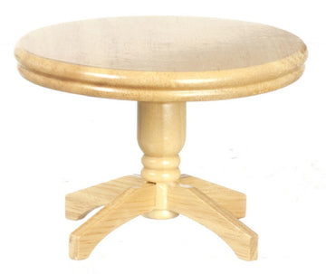 Dollhouse Miniature 1:12 Scale Round OAK Table #T4259