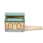 maxim enterprise, inc. Wooden Train Engine Shed, Multicolor Railway Shed Houses 2 Toy Engines, Wood Train Accessories with 2-Way Switching Track