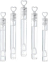 GIFTEXPRESS 96 pcs 4.2" White Heart Bubble Wands, Party Favors for Weddings Supplies, Valentine's Day, Party and Anniversaries (96 Pack)