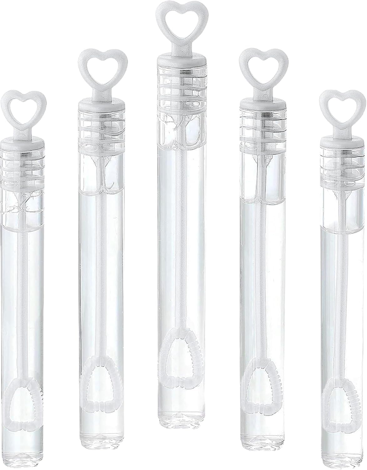 GIFTEXPRESS 96 pcs 4.2" White Heart Bubble Wands, Party Favors for Weddings Supplies, Valentine's Day, Party and Anniversaries (96 Pack)