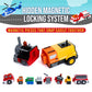 POPULAR PLAYTHINGS Magnetic Vehicles for Toddlers 1-3, Mix or Match Car Toys, 21 Piece Gift for Kids - Vehicles Orange