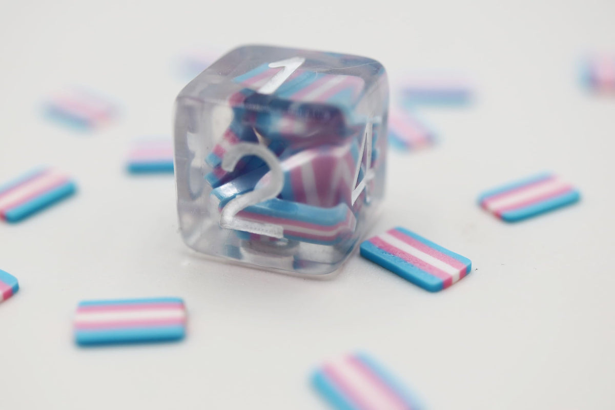 Transgender Flag RPG Dice Set