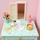 4Pcs Miniature Comb, Hair Dryer Mirror Makeup Set, 1:12 Scale Dollhouse Decorations Accessories