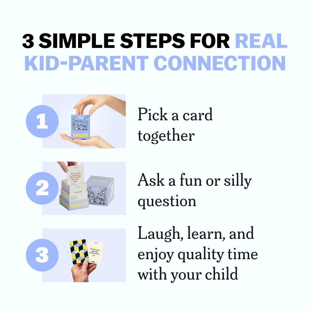 TALES 150 Conversation Cards, Kids Edition, Fun Family Games for Kids, Perfect for Dinners, Road Trips, Classrooms & Game Nights, Gifts & Gatherings