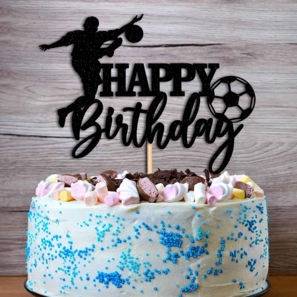 Soccer Happy Birthday Cake Topper-Happy Birthday Cake Decoration-Soccer Themed Birthday Party Cake Decoration