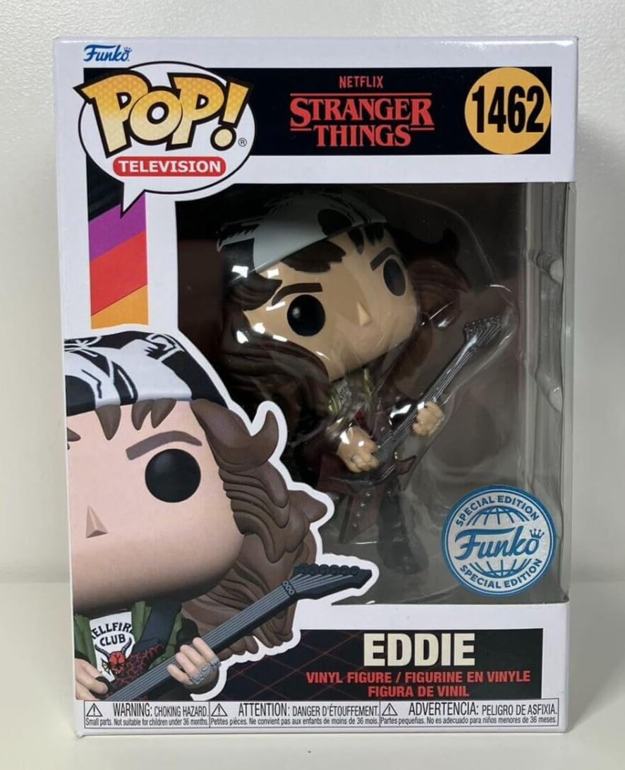 Funko Pop! TV: Stranger Things Season 4 Eddie with Guitar #1462 (Exclusive) - Official Netflix Vinyl Figure Collectible