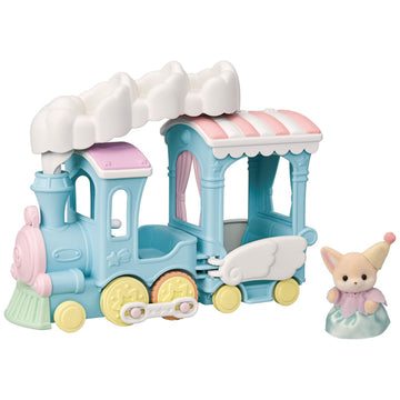 Calico Critters - Floating Cloud Rainbow Train - Calico Land Amusement Series - Kids Pretend Play Toy, Miniature Vehicle & Accessories Set, Ages 3+