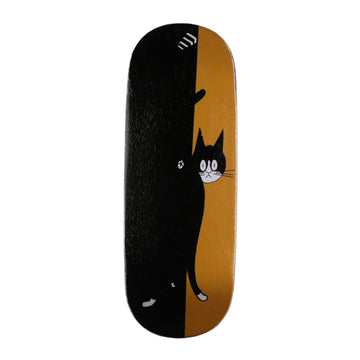 NOAHWOOD Fingerboards Deck (9.5s Short Nose Short Tail) Finger Skateboarding Deck (only Deck no Truck no Wheel) (Black Cat i)