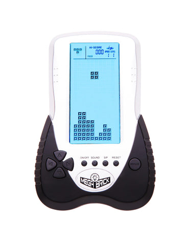 HLF New Retro Block Brick Game Console Large Screen Blue Backlight Brightness can be Adjusted Build in 23 Game Compatible with Lithium Battery/AAA