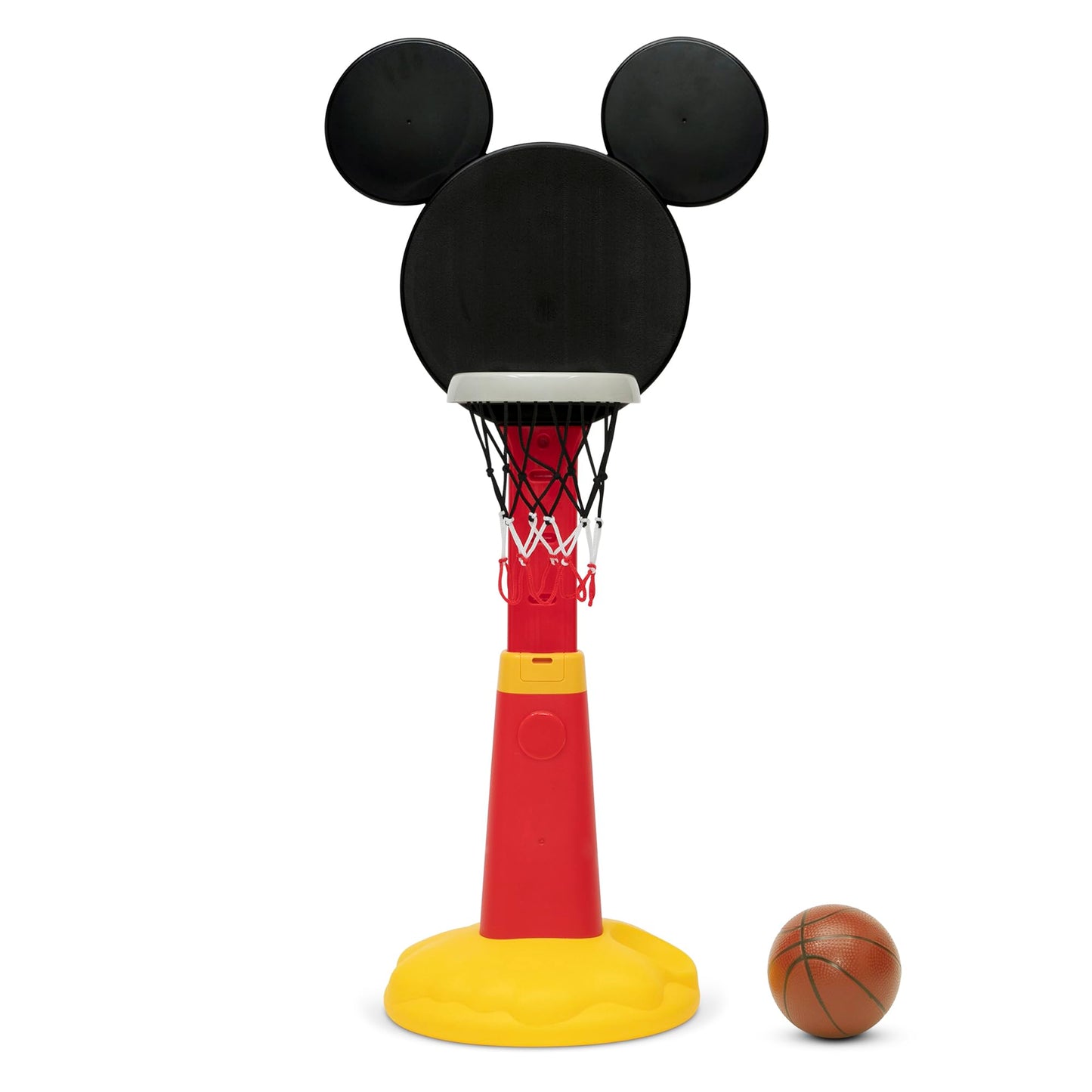 Delta Children Disney Mickey Mouse Plastic Basketball Set - Includes Basketball Hoop, 1 Basketball and Ball Pump, Red/Black