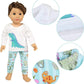 Ecore Fun American 18 Inch Boy Girl Doll Clothes Pajamas Tracksuit for 18" Boys or Girls - Birthday Reward Gift Dolls Outfits for 18 Inch Dolls