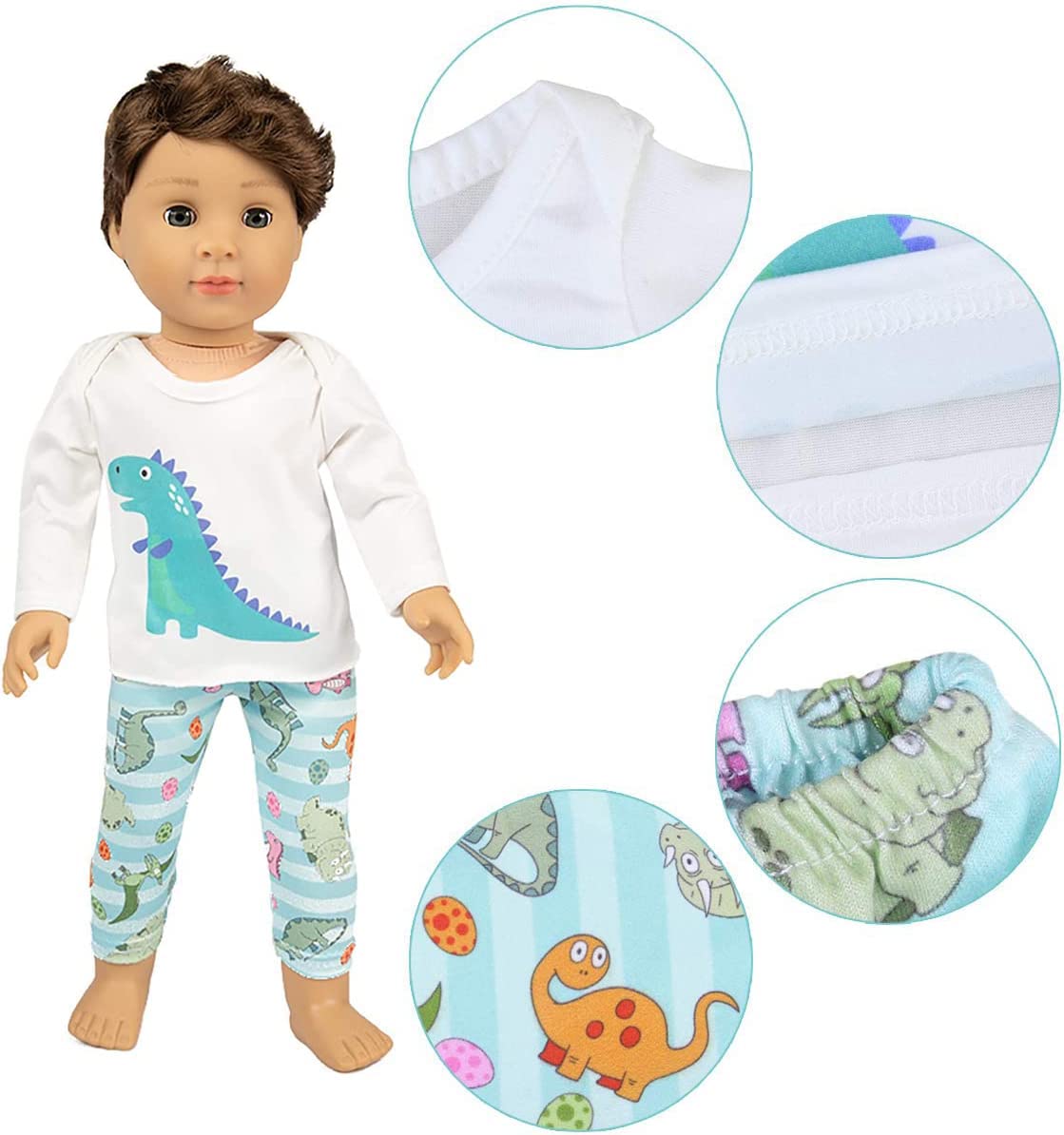 Ecore Fun American 18 Inch Boy Girl Doll Clothes Pajamas Tracksuit for 18" Boys or Girls - Birthday Reward Gift Dolls Outfits for 18 Inch Dolls