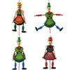 Pull String Puppet Toy 4 Pieces, Creative Puppet Toy Funny Wooden Toy Ornament Hanging Children Birthdays Gift