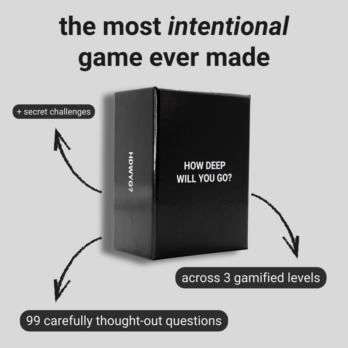 How Deep Will You Go? Card Game - 99 Deep Conversation Questions - Build Meaningful Connection - for Friends, Couples, Family, 1-1 Or in Groups
