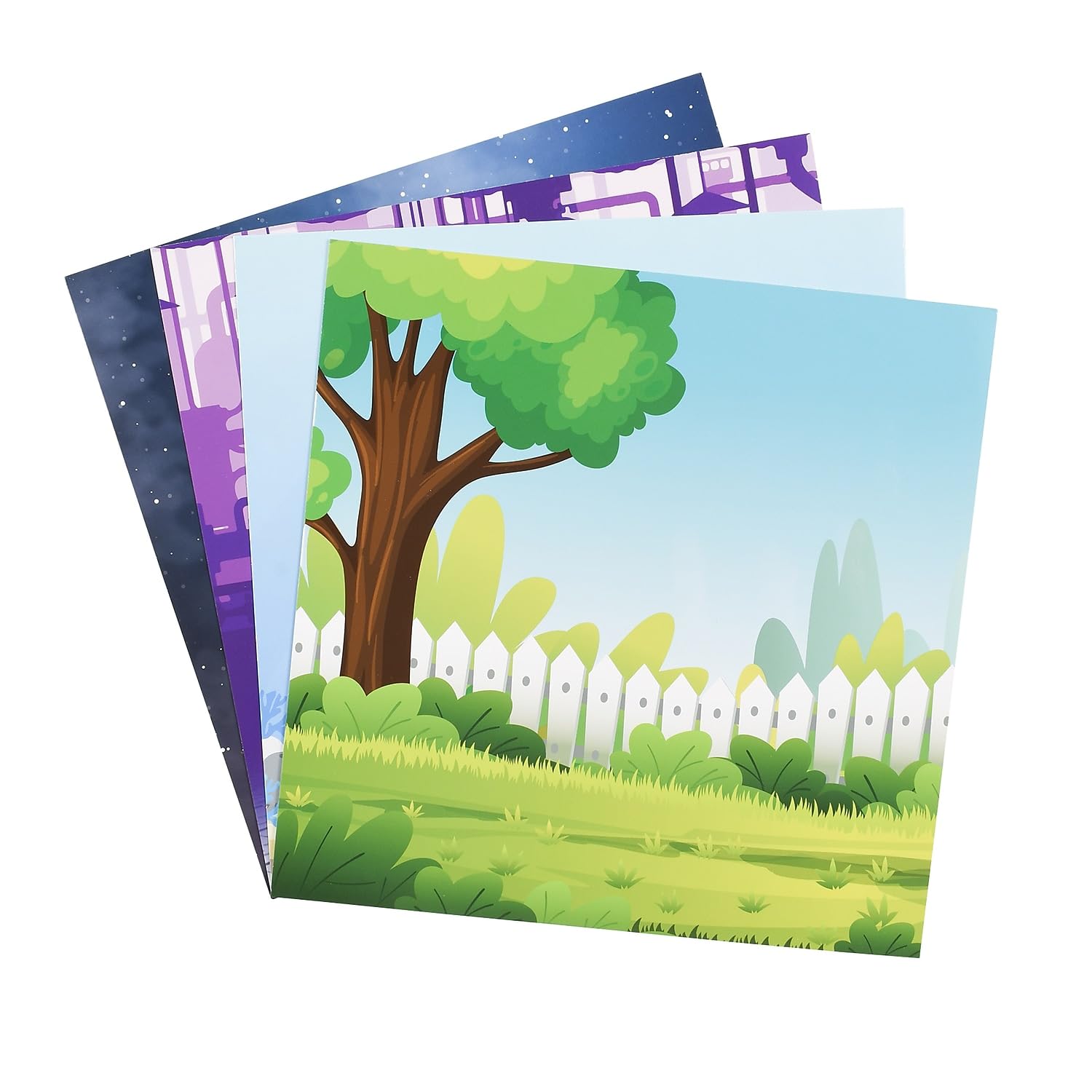 READY 2 LEARN Sticker Art Gallery - 200+ Stickers - 4 Backgrounds with Frames - Craft Kit for Ages 4-8 - Create Sea Life, Space, Robots, Garden Scenes
