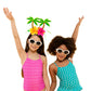 Palm Tree Head Bopper - 10.25" x 10" (Pack of 1) - Multicolor Foam with Fabric Hibiscus Flowers - Perfect for Summer Parties & Hawaiian Events
