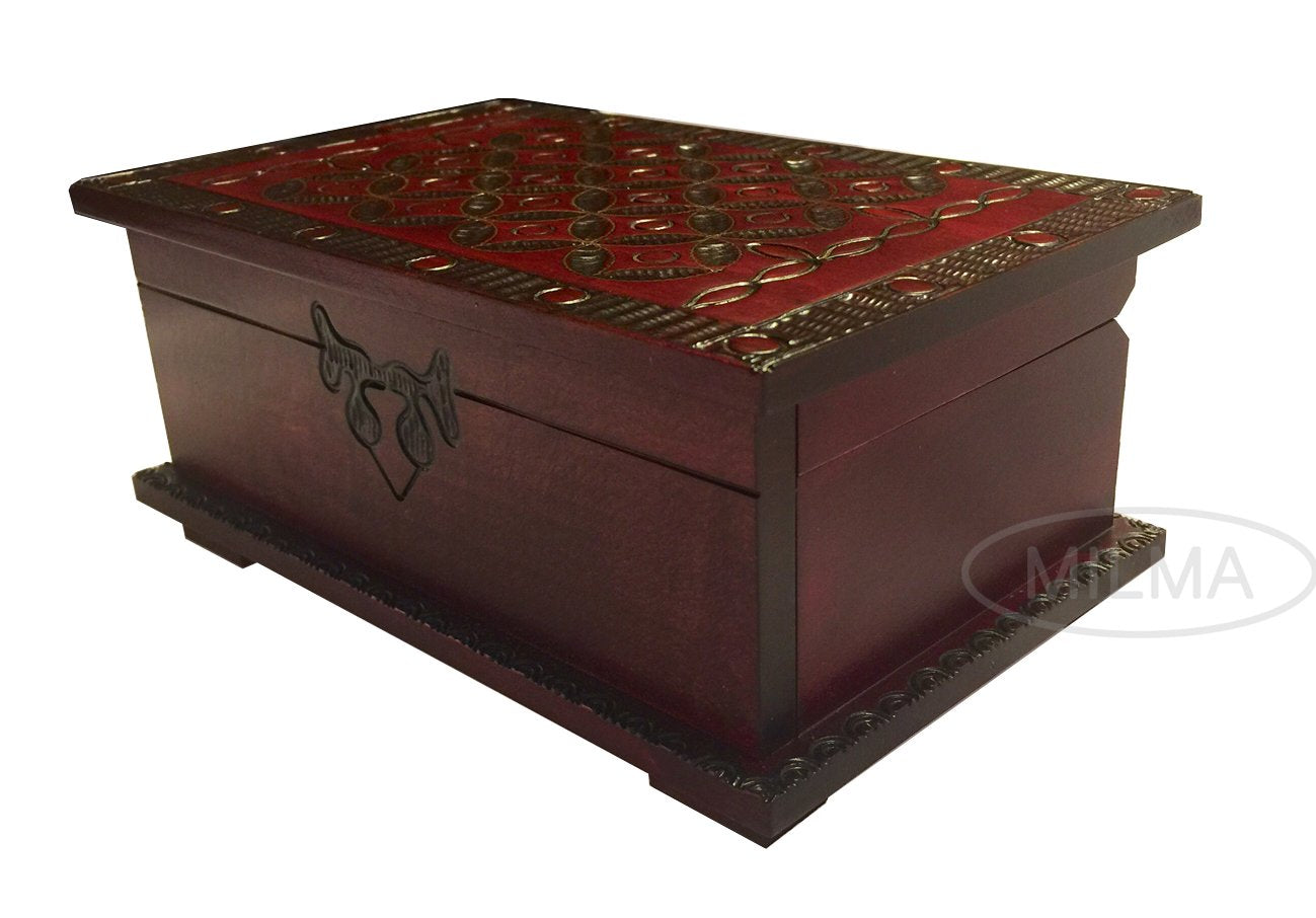 Celtic Secret Puzzle Wooden Box Handmade Linden Wood Keepsake Secret Trick Opening Lock Made in Poland