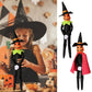 Feetcant 14Inch Halloween Pumpkin Elf Plush, Handmade with Hat and Cape