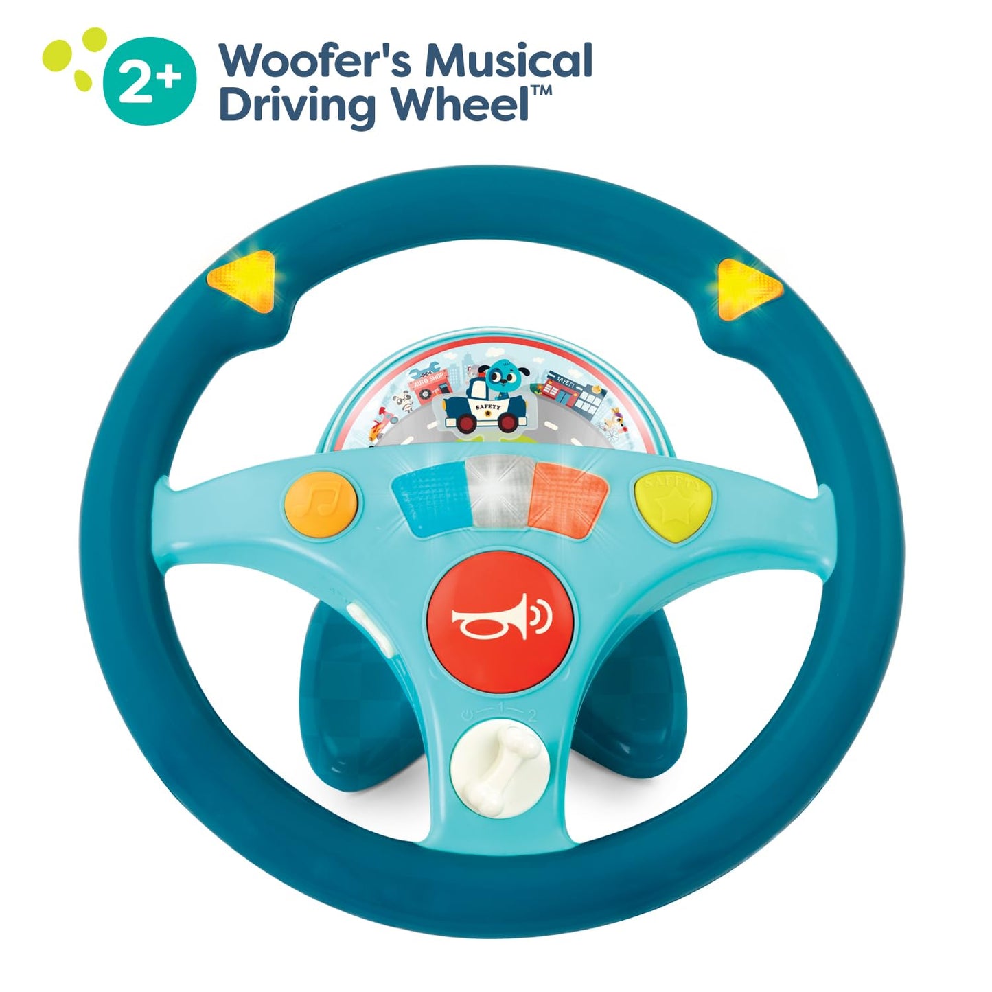 B. toys Steering Wheel Toy, Woofer's Musical Driving Wheel Toy, Activity