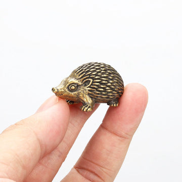 Miniature Hedgehog, Dollhouse Miniature Retro Brass Hedgehog Statue Ornament, Mini Micro Garden Landscaping Decoration