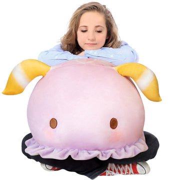 ELAINREN Big Pink Manatee Plush Soft Pillow Fluffy Sea Cow Stuffed Ocean Toy Cuddly Manatee Shape Plushie Cushion/15.7''x 13.8''