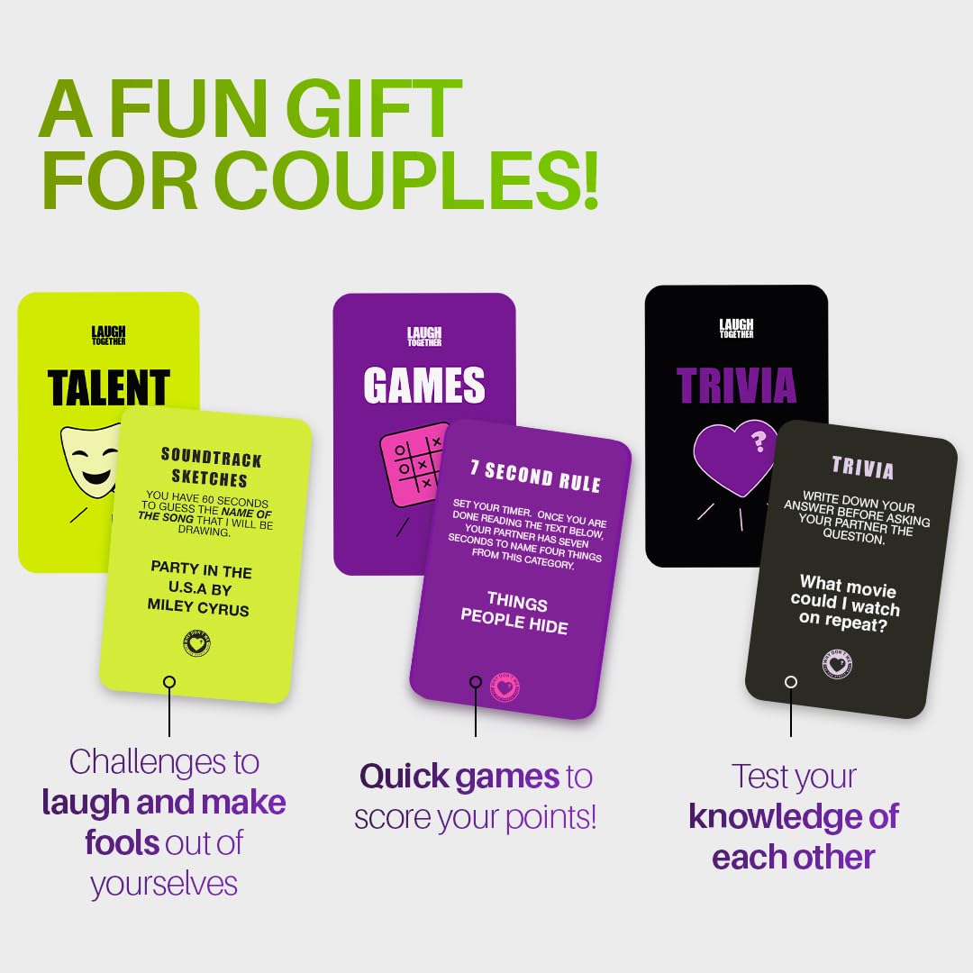 Why Don’t We Laugh Together? - Card Games for Couples with 200 Cards: Talents, Games, Trivia | Fun Date Night Game for 2 Players | Couples Board Games