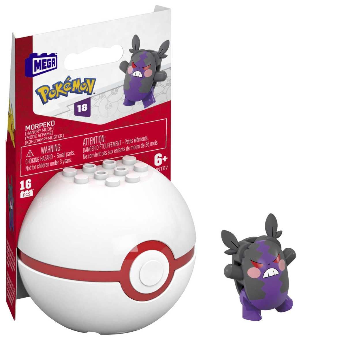 MEGA Pokémon Collectible Morpeko Pokeball Building Toy for Kids Ages 6 and Up