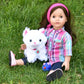 Sophia's 18" Doll 10 pc. White Plush Kitten, Carrier, and Accessories