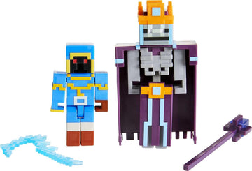 Minecraft Dungeons 3.25" 2-Pk, Arch Illager & Redstone Golem Battle Figures, Great for Playing, Trading, and Collecting, Action and Battle Toy