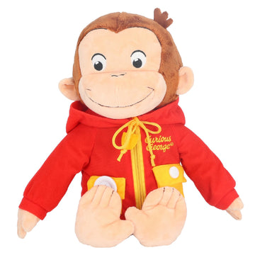 Kids Preferred Curious George Learn to Dress Monkey Stuffed Animal Plush Toys Soft Cute Cuddle Plushie Gifts for Baby and Toddler Boys and Girls - 12"