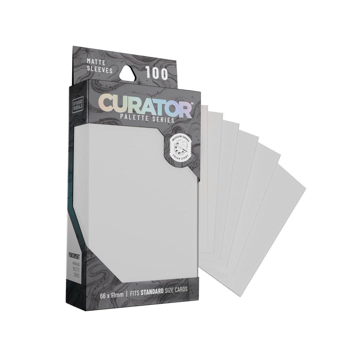Curator® Tournament TCG Matte Sleeves - Standard Size (66x91mm) w/Black Backs - Non-PVC - “Parchment” (Off White) Palette Series - Compatible with