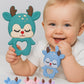 Kiddo Toyz Silicone Baby Teether 2-Pack (Elephant & Deer) - BPA-Free, Soft, Safe, and Easy to Hold for Infants