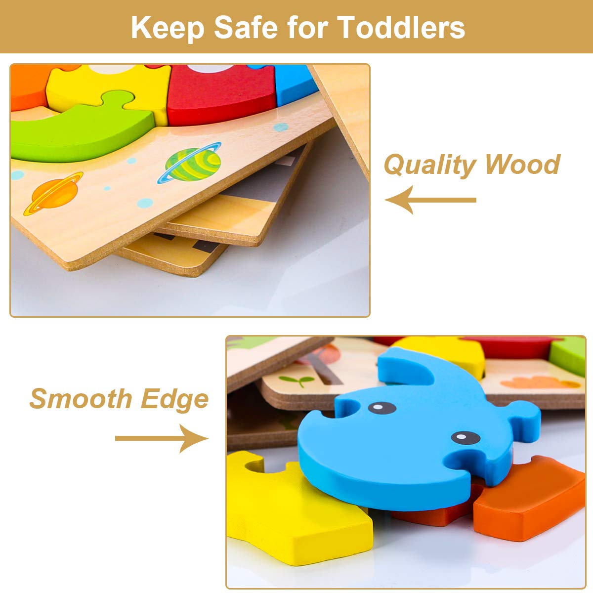 SKYFIELD Wooden Vehicle Toddler Puzzles for 1 2 3 Years Old Boys & Girls, Baby STEM Educational Toy Gift with 4 Vehicles Montessori Learning Puzzles