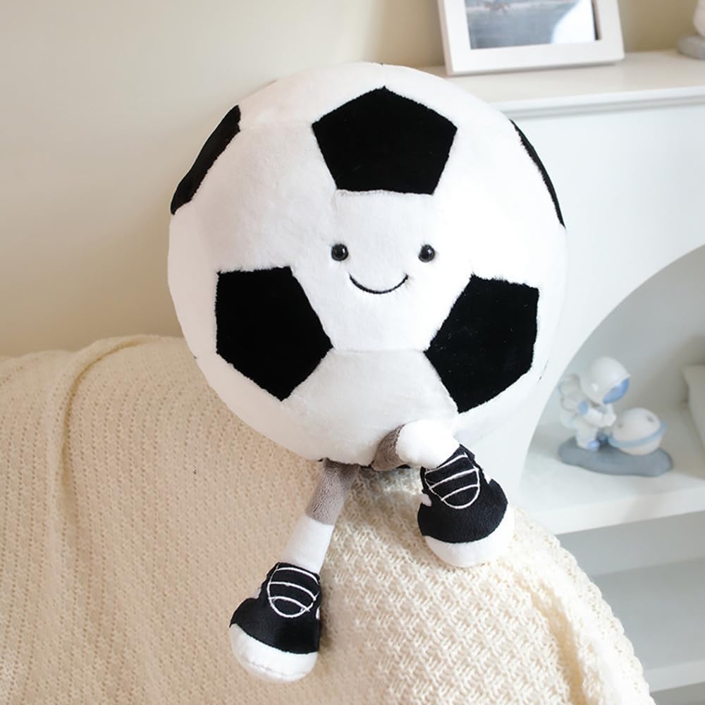13.7inch Football Plush Toys,Rugby Stuffed Sports Balls Toy,with feet Creative Soccer Doll,Cute Fun Soft Plush Ball,Plush Stuffed Spherical Soft Toys