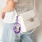 NYTGAH 3 Pack Clear Figure Display Bag with Keychain with 3 Sgapes,Waterproof&Dustproof Blind Box Keychain Pouch with Zipper(Purple)