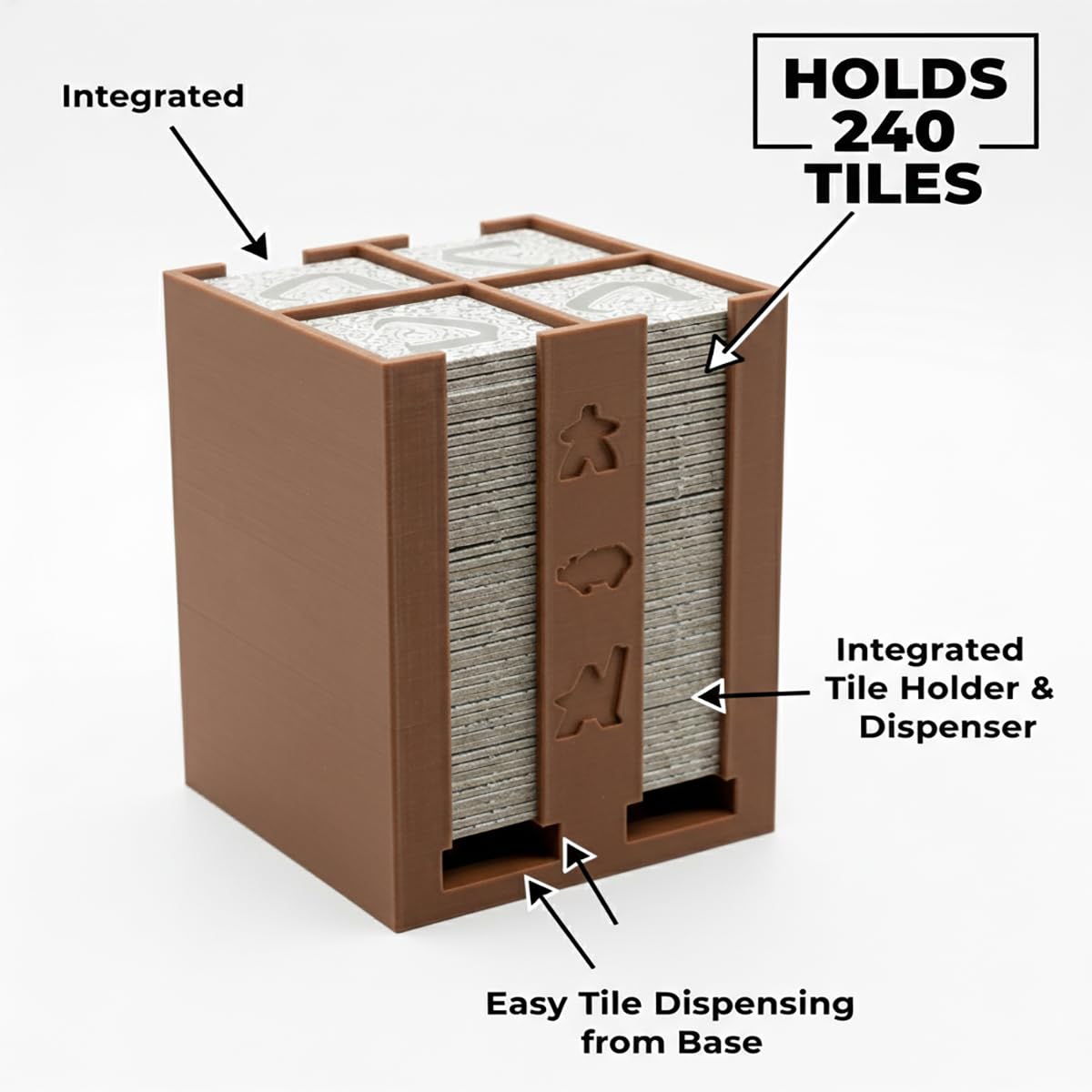 DSSWEN Tile Tower Dispenser Compatible with Carcassonne Board Game - Large Capacity Vertical Tile Organizer and Random Draw Accessory (Unofficial
