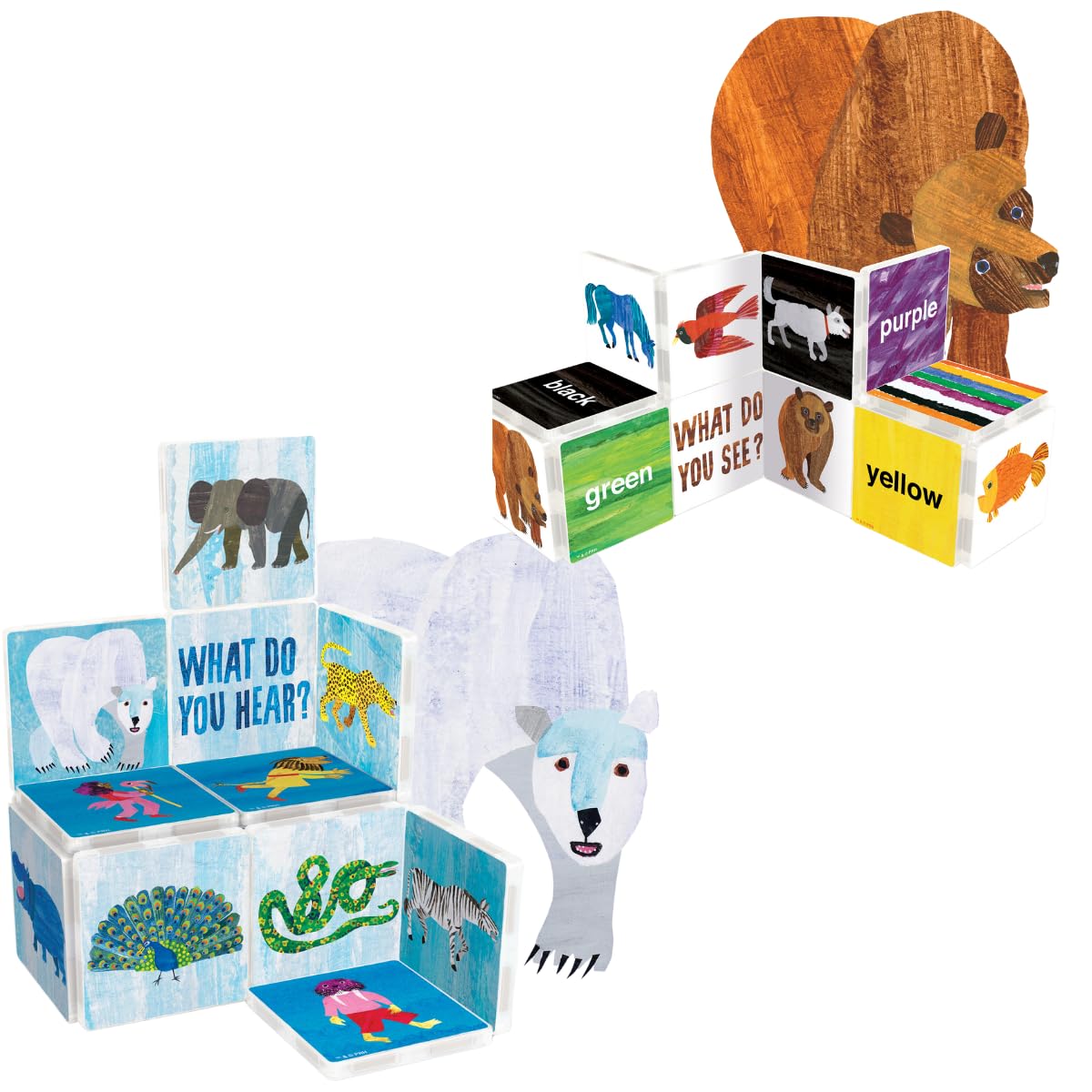 CreateOn Eric Carle Brown Bear with Polar Bear Bonus Set Magnetic Tiles, Building Set for Kids, Magnetic Building Toys for Kids, STEM Toys for Boys