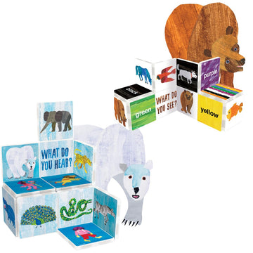 CreateOn Eric Carle Brown Bear with Polar Bear Bonus Set Magnetic Tiles, Building Set for Kids, Magnetic Building Toys for Kids, STEM Toys for Boys