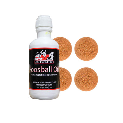 Game Room Guys Foosball Oil and 4 Natural Cork Foosballs