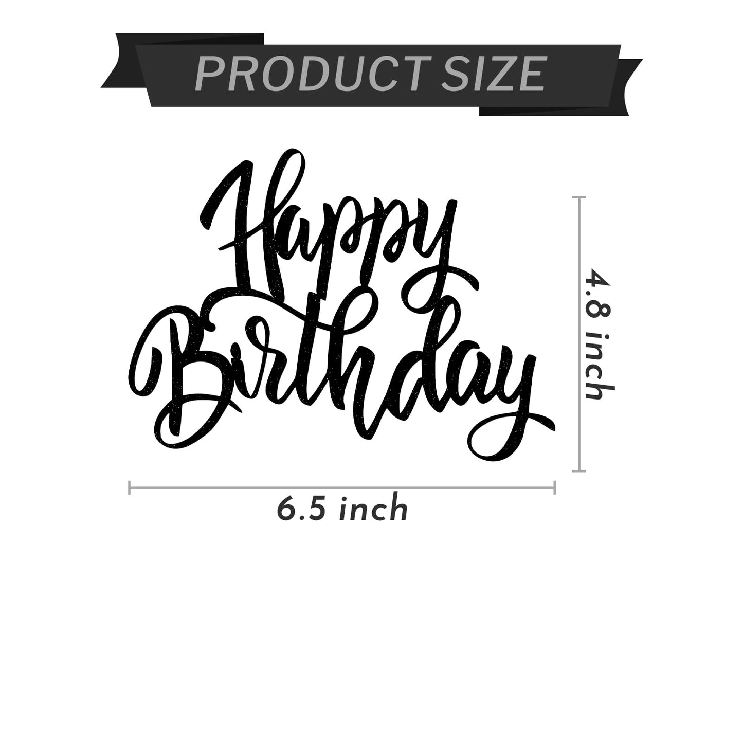 BIEUFBJI Black Happy Birthday Cake Topper Birthday Party Decorations Supplies